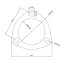 63mm / 2,5" 3-Loch Auspuffflansch