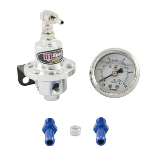 D1 Spec Benzindruckregler Universal Silber 2 - 8 Bar einstellbar mit Manometer