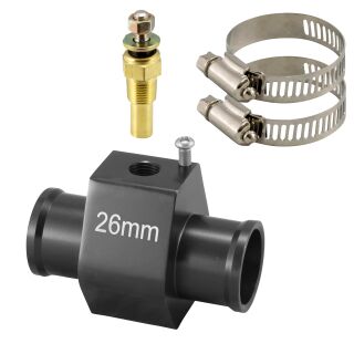 Adapter für Kühlmitteltemperatursensor - Ø26mm inkl. Sensor | Schwarz