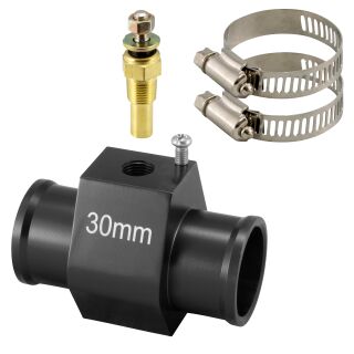 Adapter für Kühlmitteltemperatursensor - Ø30mm inkl. Sensor | Schwarz