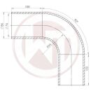 Ø76mm Silikonschlauch 90° Bogen schwarz