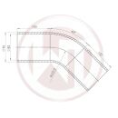 Ø80mm Silikonschlauch 45° Bogen schwarz