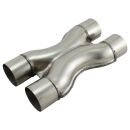 76mm / 3" X-Pipe Auspuffrohr | V2A Edelstahl