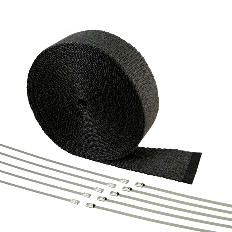 10 Kabelbinder***Heat Wrap 10m Keramik Hitzeschutzband 50mm schwarz 1200°C 