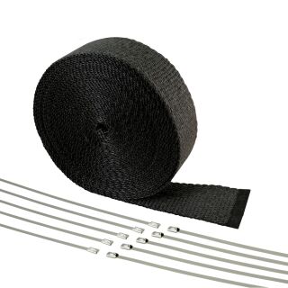 10m Hitzeschutzband Fiberglas - 50mm | Schwarz